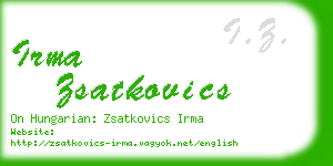 irma zsatkovics business card